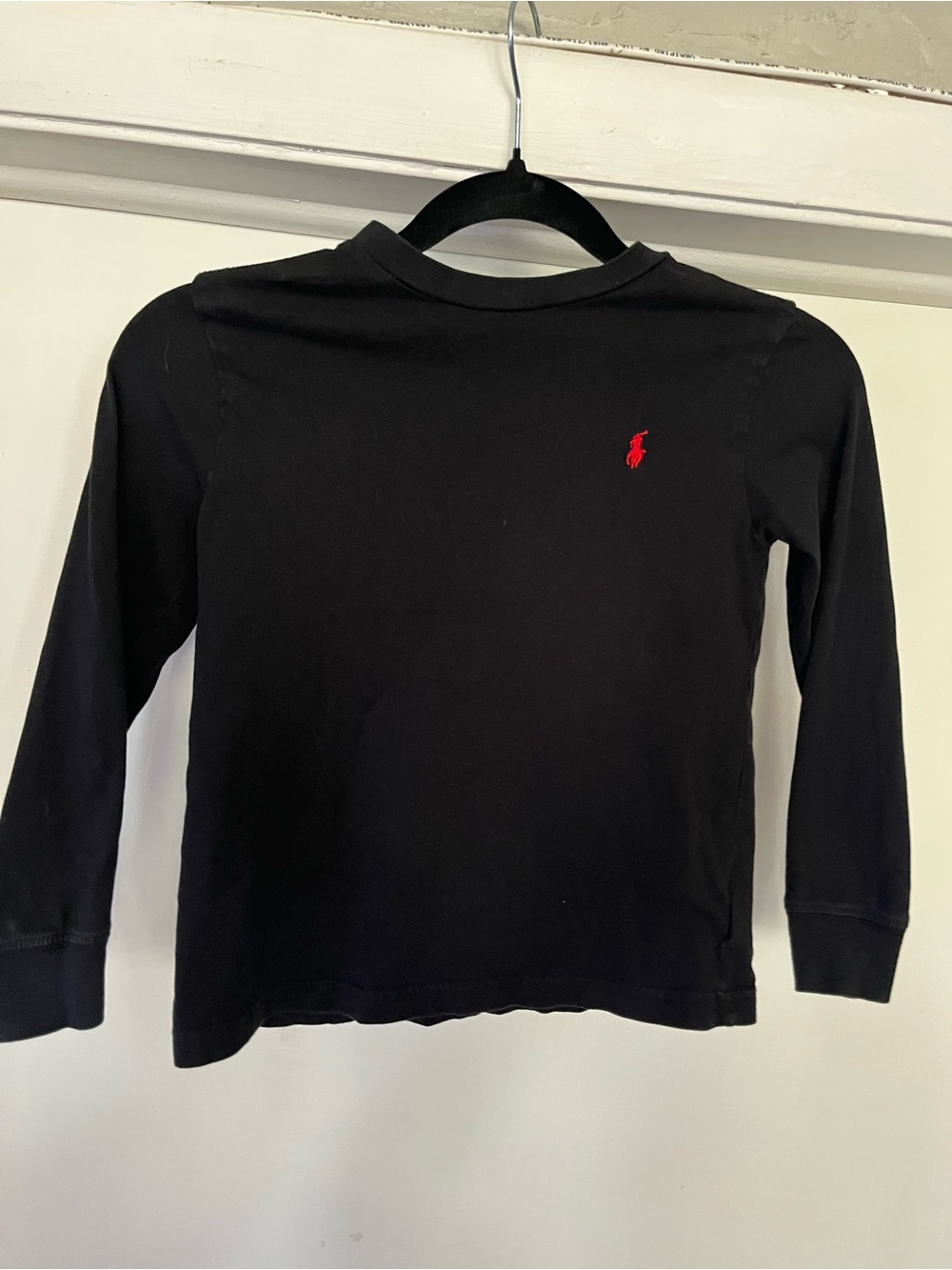 Polo by Ralph Lauren Black Long-Sleeve Tee with Red Pony